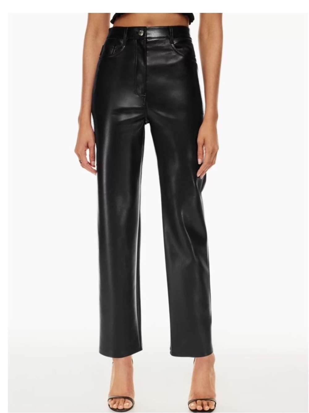 NWT Wilfred Aritzia Melina Vegan Leather Black Pant, size 4